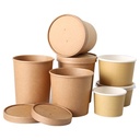 16OZ Paper Soup Cup 500sets/CTN (+ D99mm Paper lid kraft) | 16OZ 纸质 汤盒 (纸盖) 500套/箱