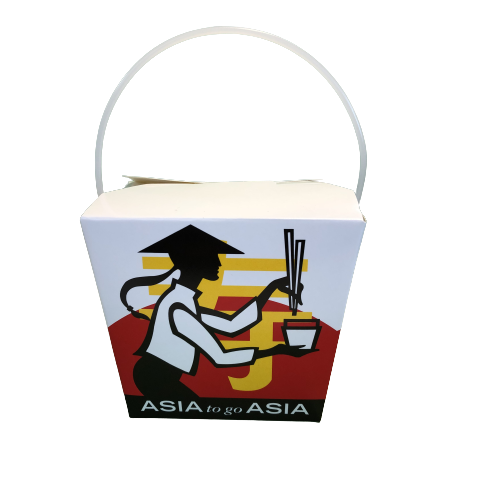 [70324] 16OZ Noodle Box ASIA TO GO ASIA / Take Away Paper Box 500ml (500sets) | 中餐 三色福字 纸质 外卖盒 500ml(16OZ)